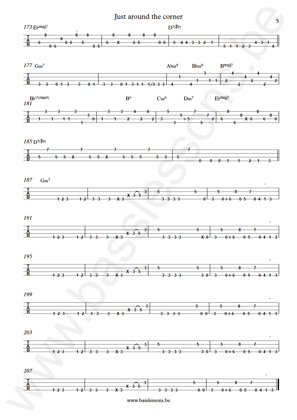 Herbie Hancock Just around the corner Freddie Washington Bass Tab Part 5