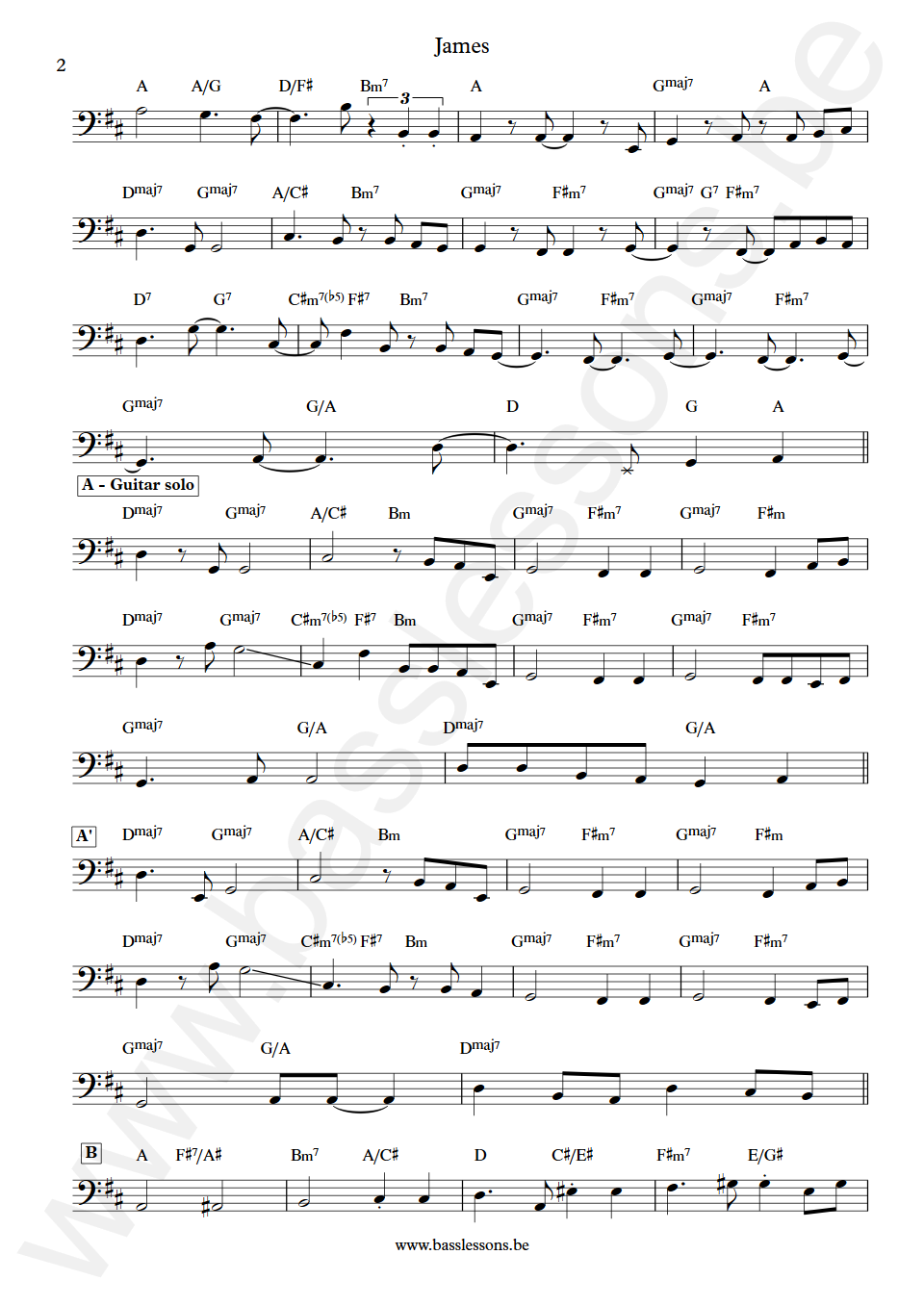 Pat Metheny Group James Steve Rodby Bass Transcription part 2