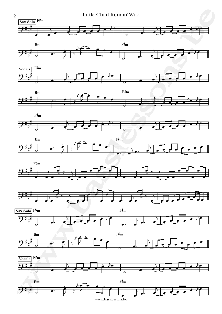 Curtis mayfield little child running wild joseph lucky scott bass transcription part 2