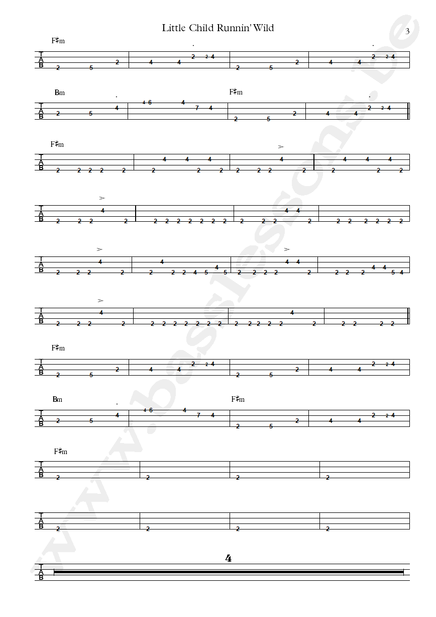 Curtis mayfield little child running wild joseph lucky scott bass tab part 3