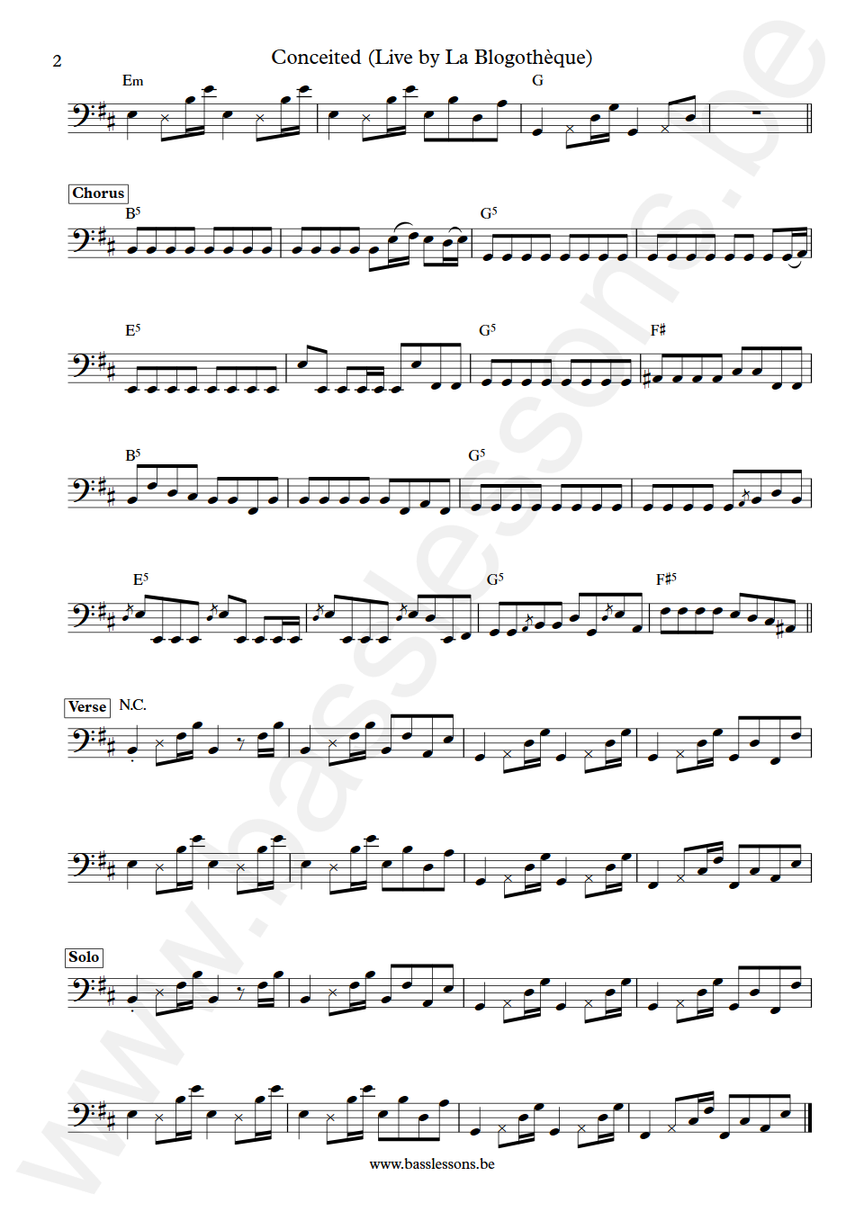 Lola Young Conceited Dylan Buzz Gold Bass Transcription part 2