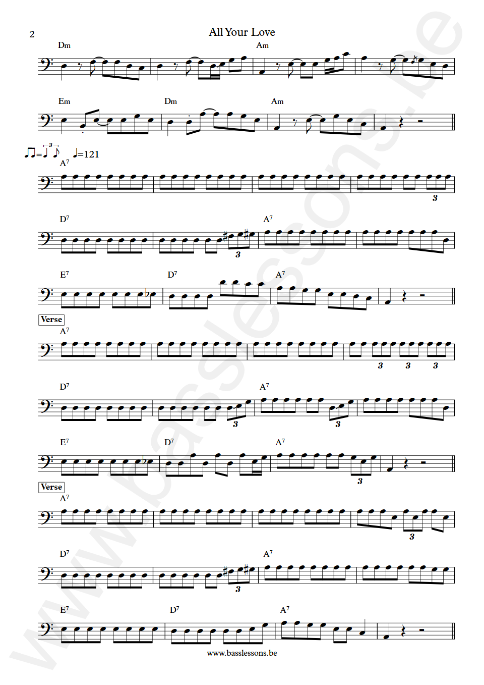 John Mayall Bluesbreakers All Your Love John McVie Bass Transcription part 2