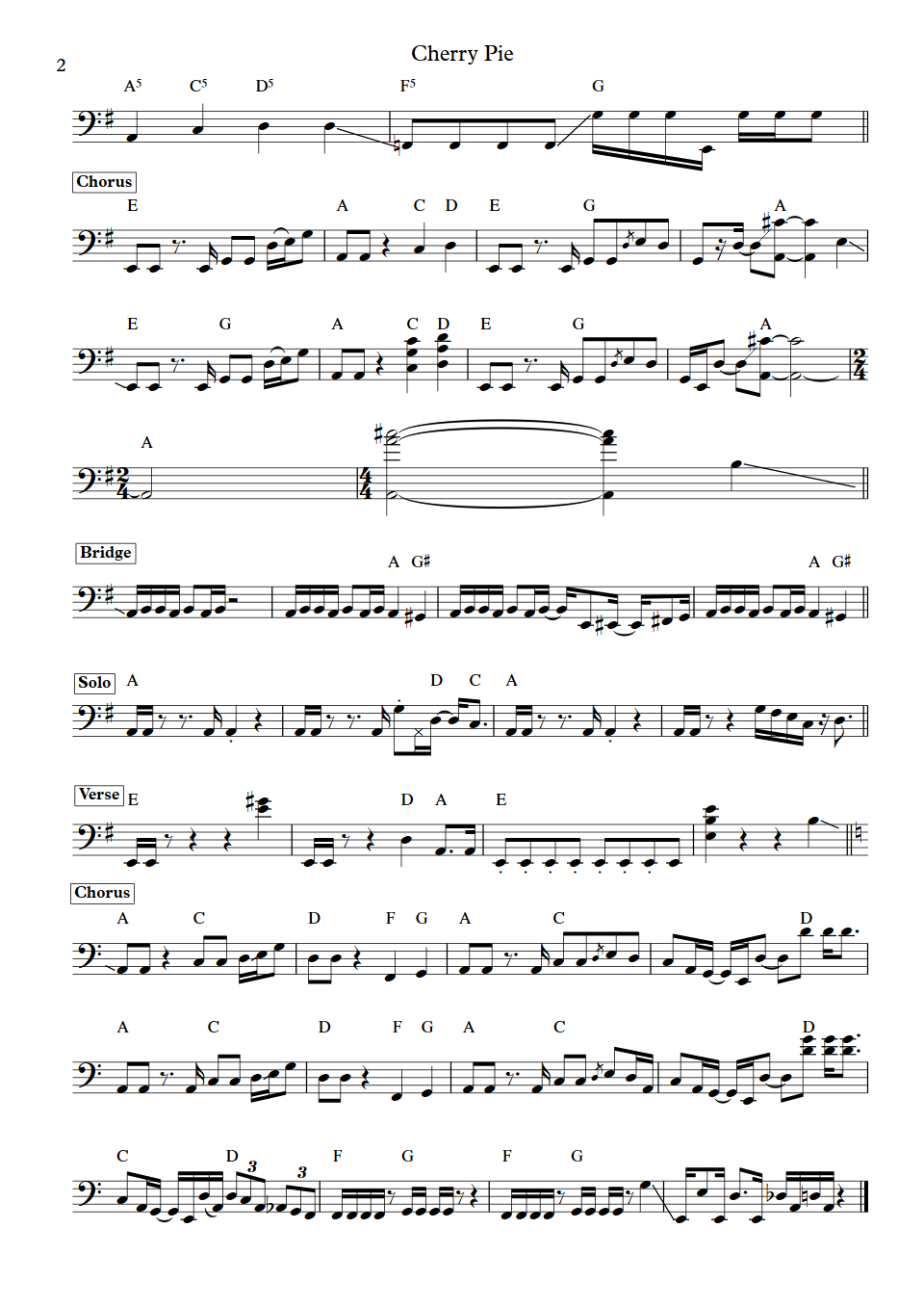 Warrant Cherry Pie Jerry Dixon  Bass Transcription part 2