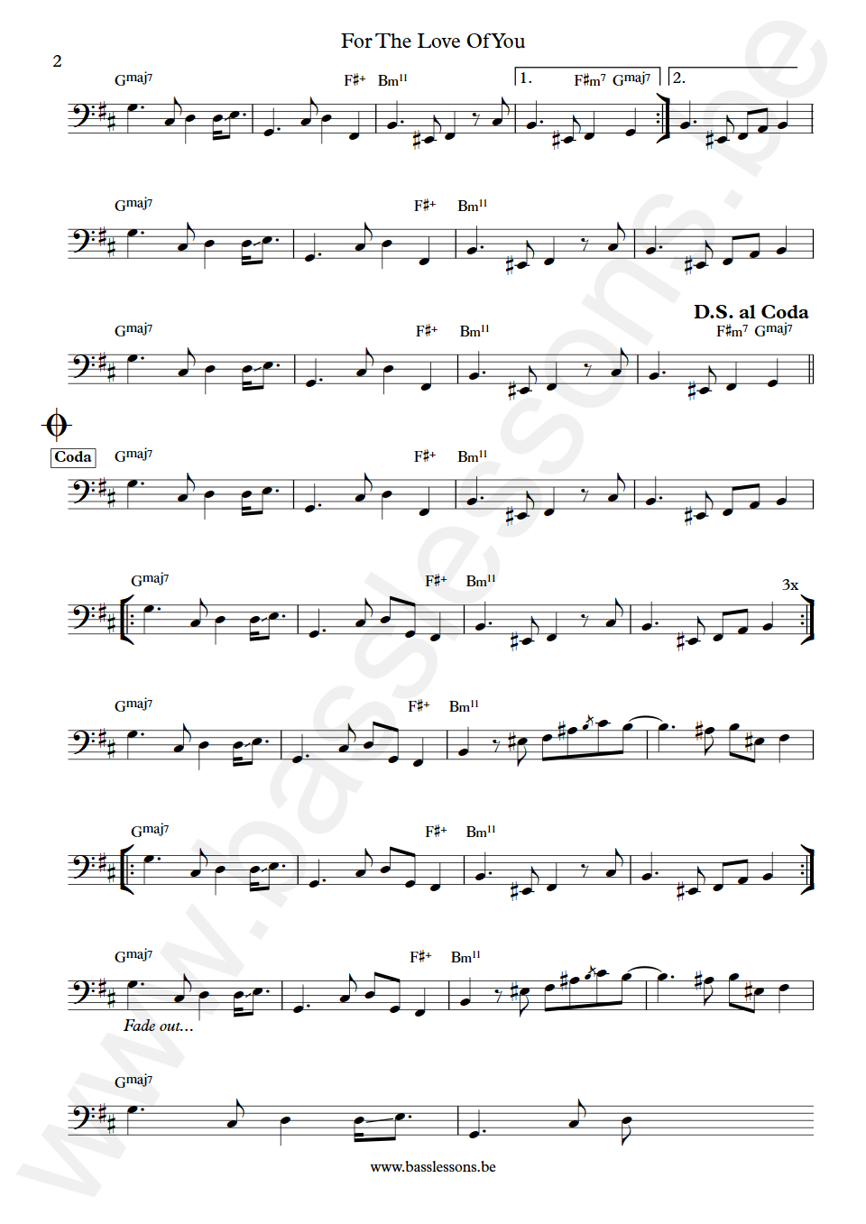 The Isley Brothers For The Love Of You Marvin Isley Bass Transcription part 2