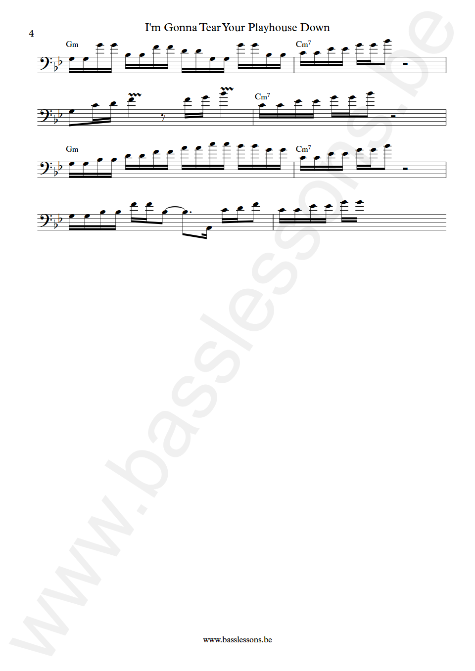 Paul Young I'm Gonna Tear Your Playhouse Down Pino Palladino Bass Transcription part 4