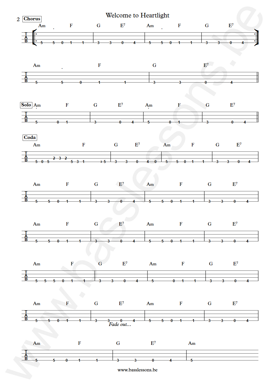 Kenny Loggins Welcome to Heartlight Vernon Porter Bass Tabs part 2