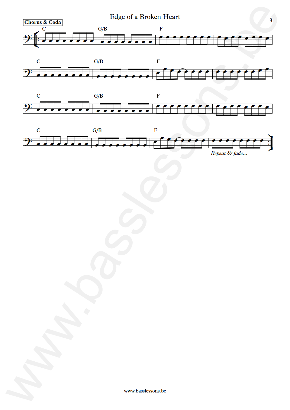 Vixen Edge of a Broken Heart Share Pedersen Bass Transcription part 3