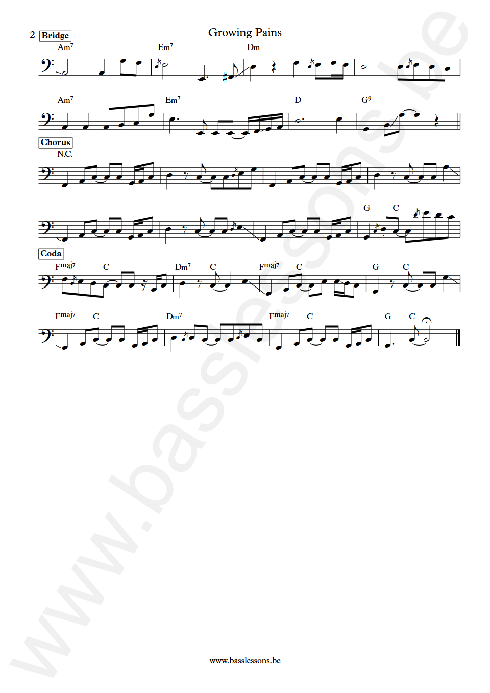 Elli Ingram Growing Pains Bass Transcription part 2