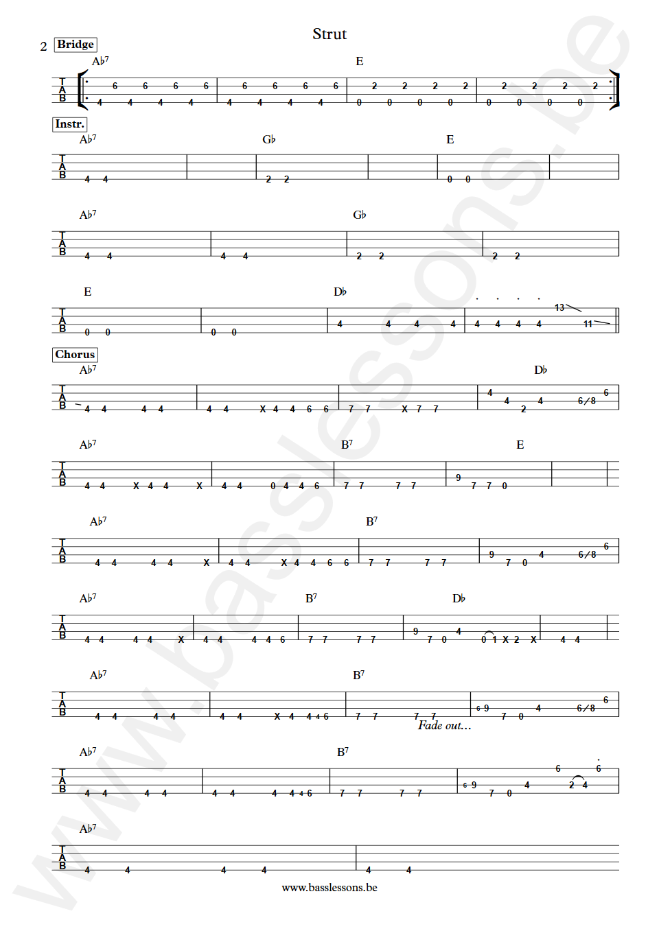 Sheena Easton Strut Abraham Laboriel Bass Tabs part 2