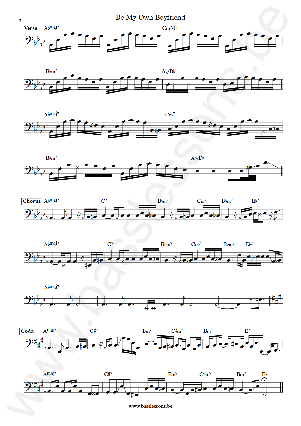 Olivia Dean Be My Own Boyfriend Finn Zeferino-Birchall Bass Transcription part 2