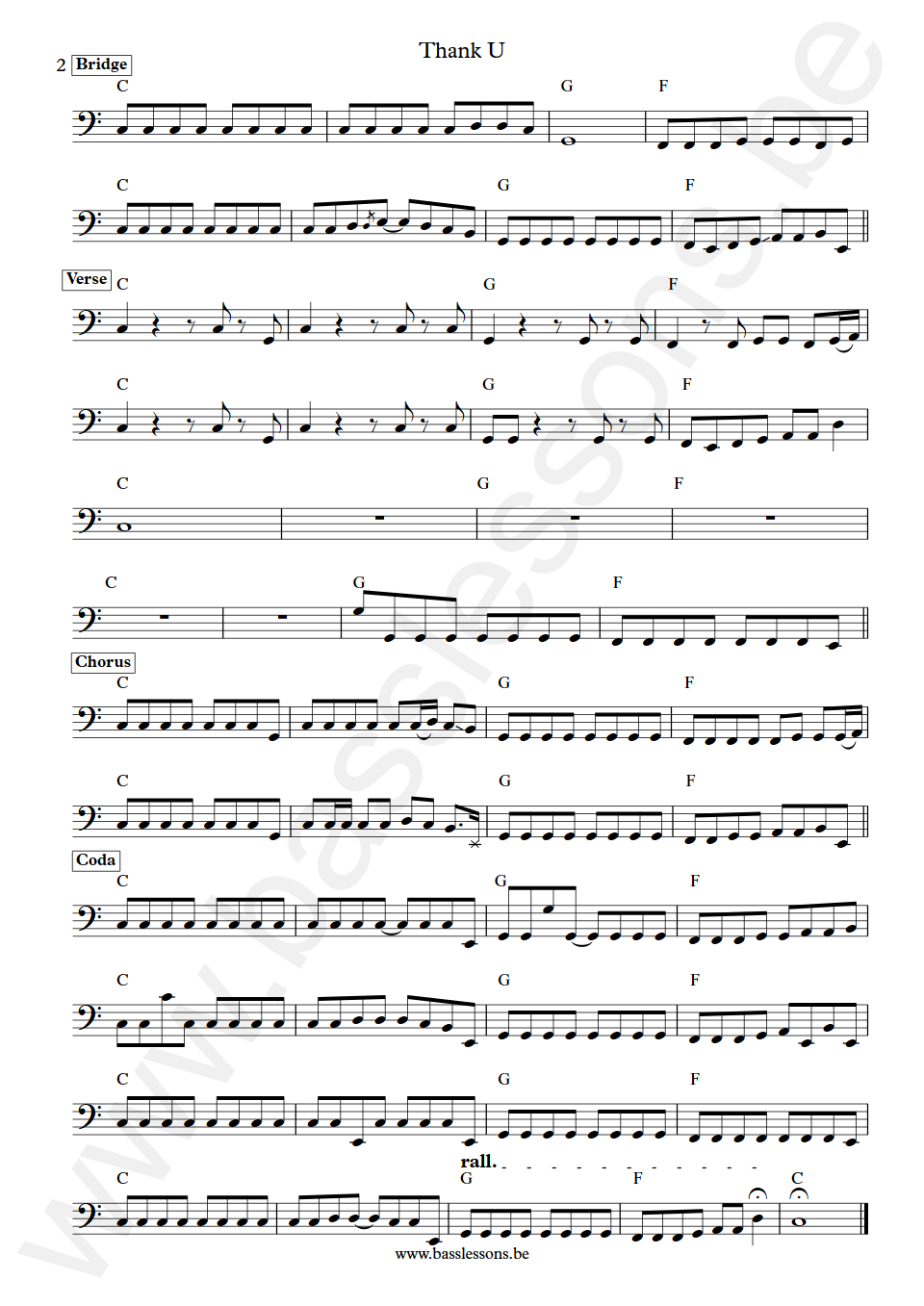 Alanis Morissette Thank U Chris Chaney  Bass Transcription part 2