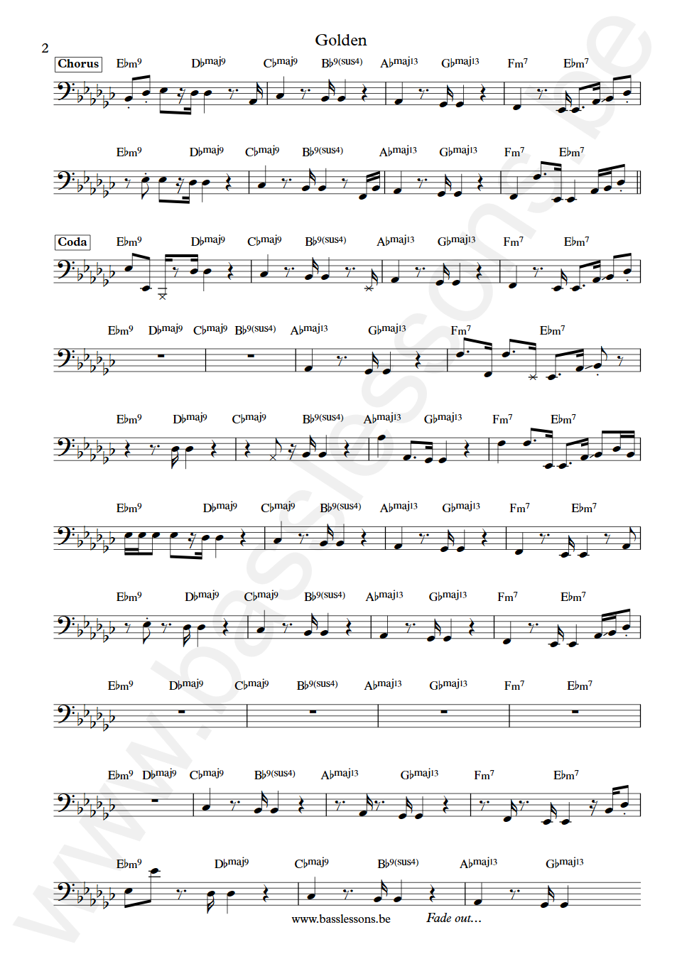 Jill Scott Golden Harold Robinson Bass Transcription part 2