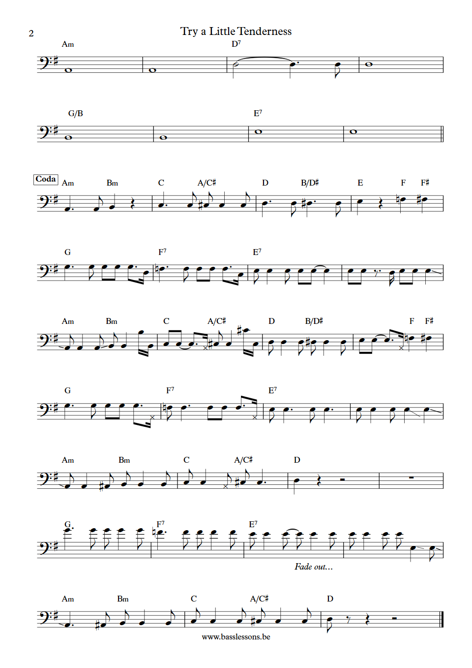 Otis Redding Try a Little Tenderness Donald 'Duck' Dunn Bass Transcription part 2