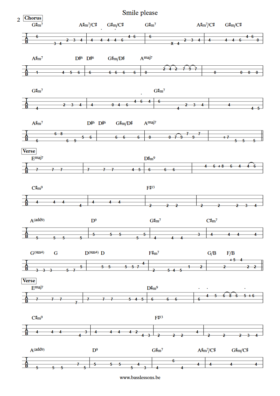 Stevie wonder Smile again Reggie McBride Bass Tabs part 2