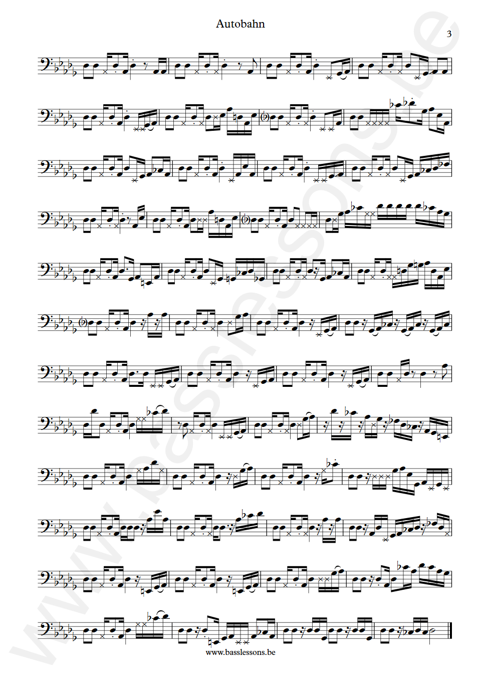 Fearles Flyers Autobahn Joe Dart Bass Transcription part 3