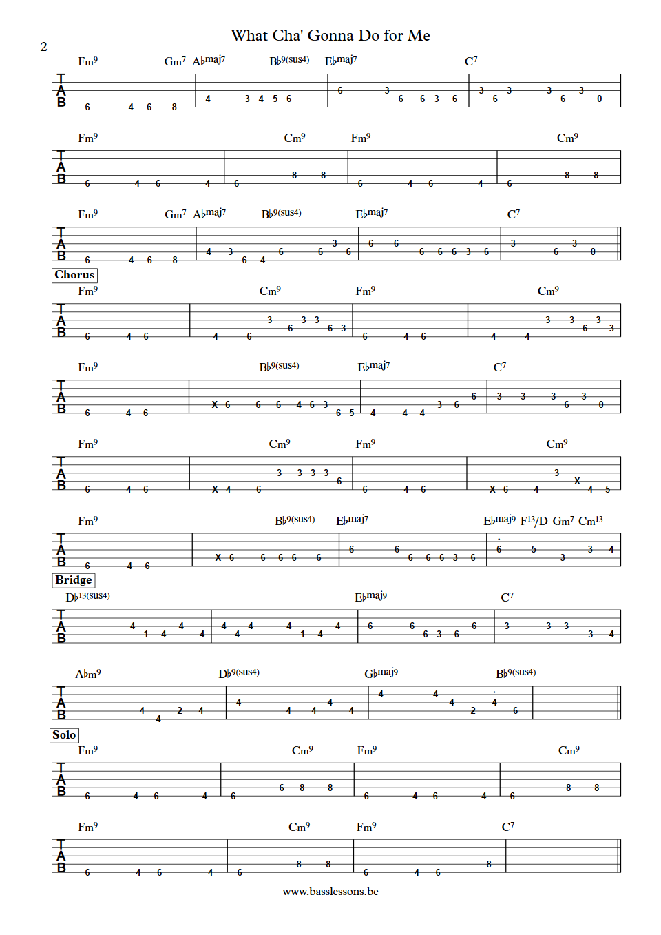 Chaka Khan What Cha Gonna Do for Me Anthony Jackson Bass Tabs part 2