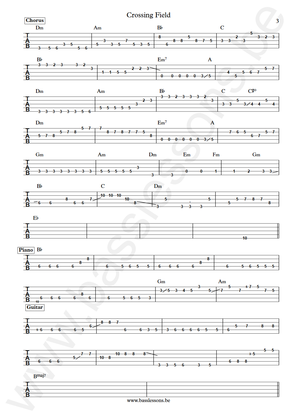LiSA Crossing Field Yuichi Takama Bass Tabs part 3