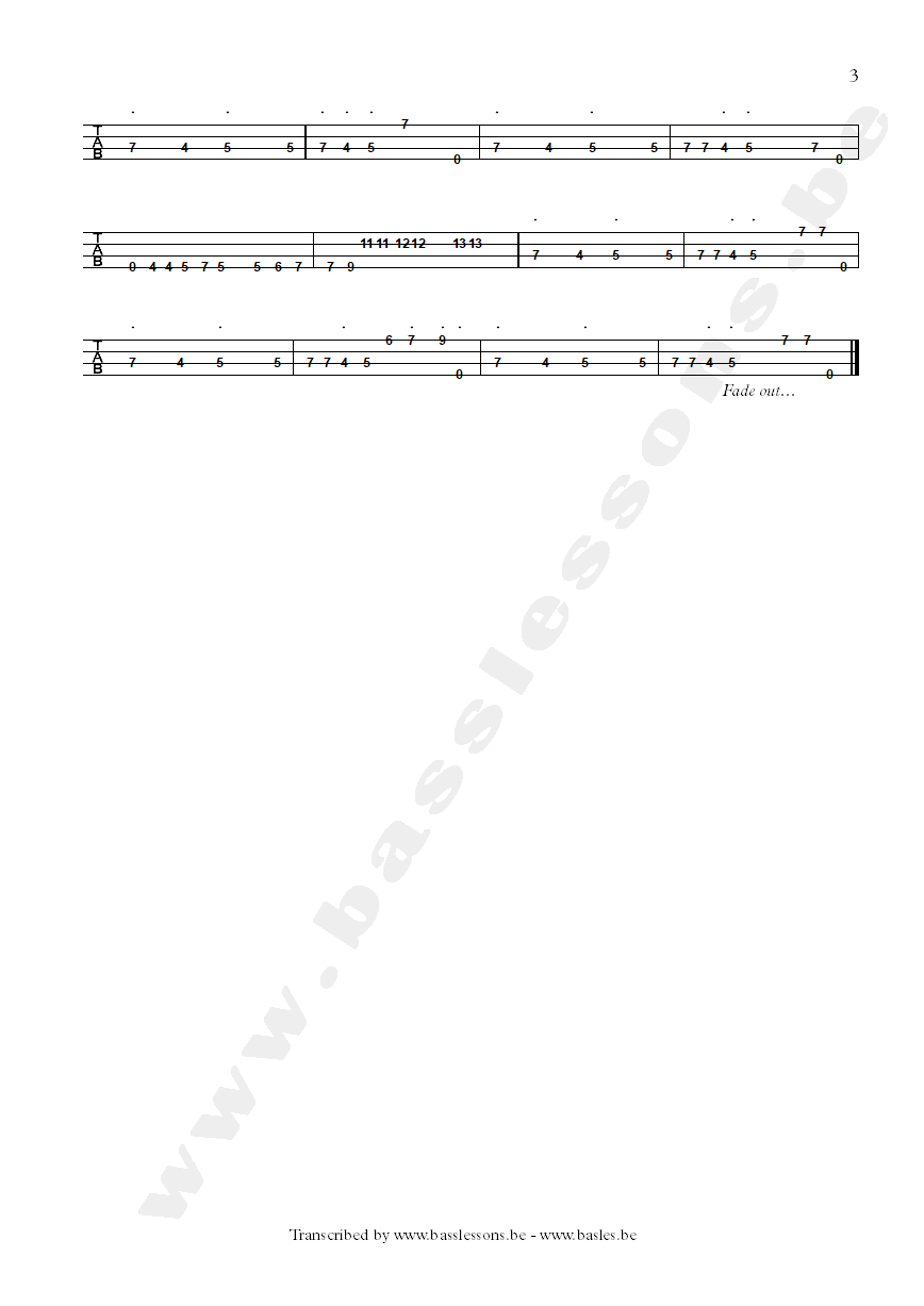 Average white band im the one bass tab part 3