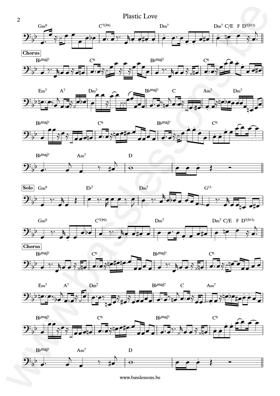 Friday Night Plans Plastic Love Tomoya Tamaru Bass Transcription part 2