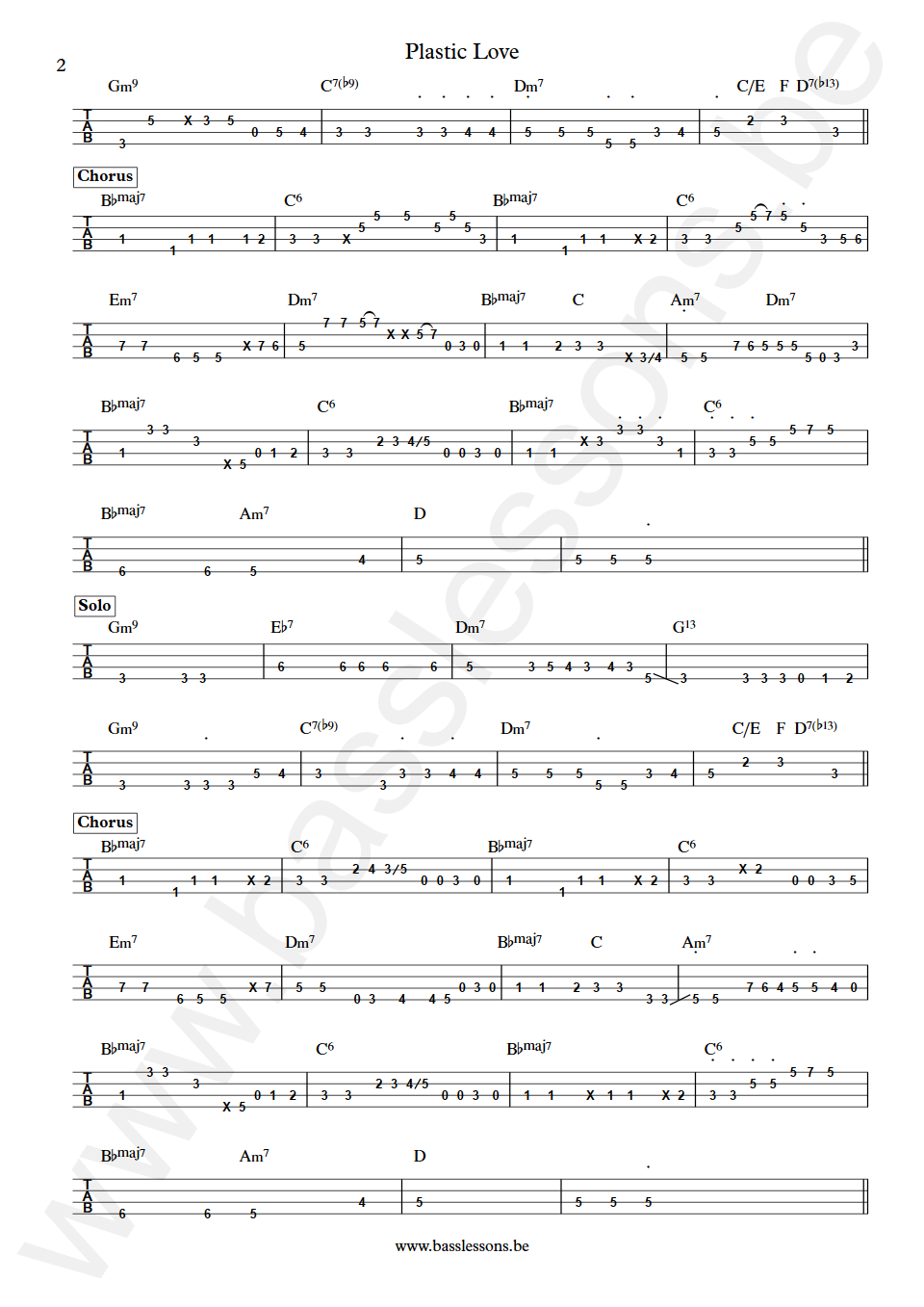 Friday Night Plans Plastic Love Tomoya Tamaru Bass Tabs part 2