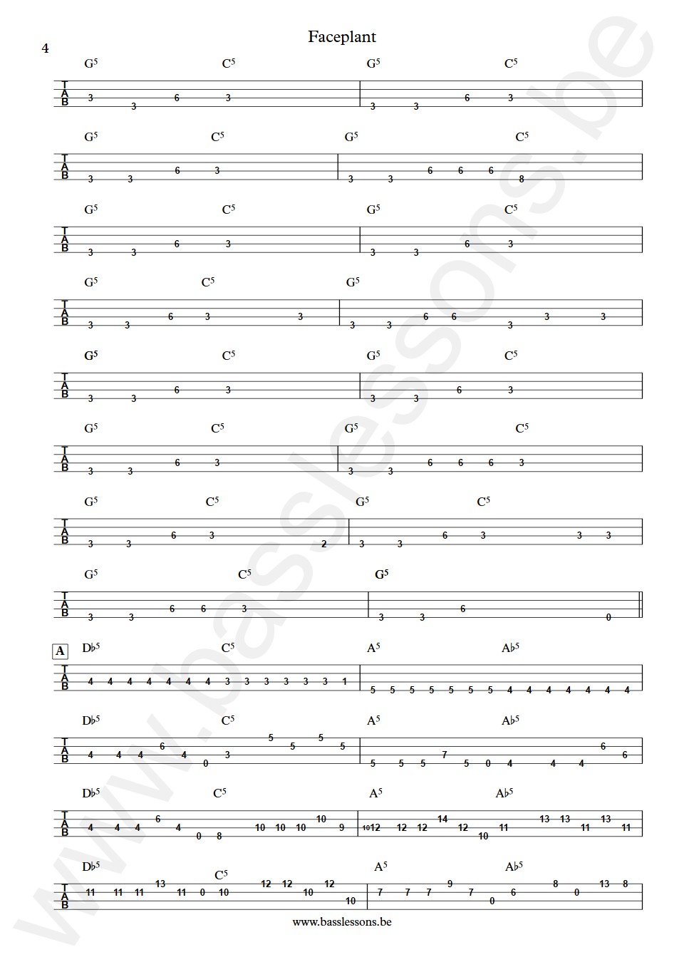 Donny McCaslin  Faceplant Tim Lefebvre Bass Tabs part 4