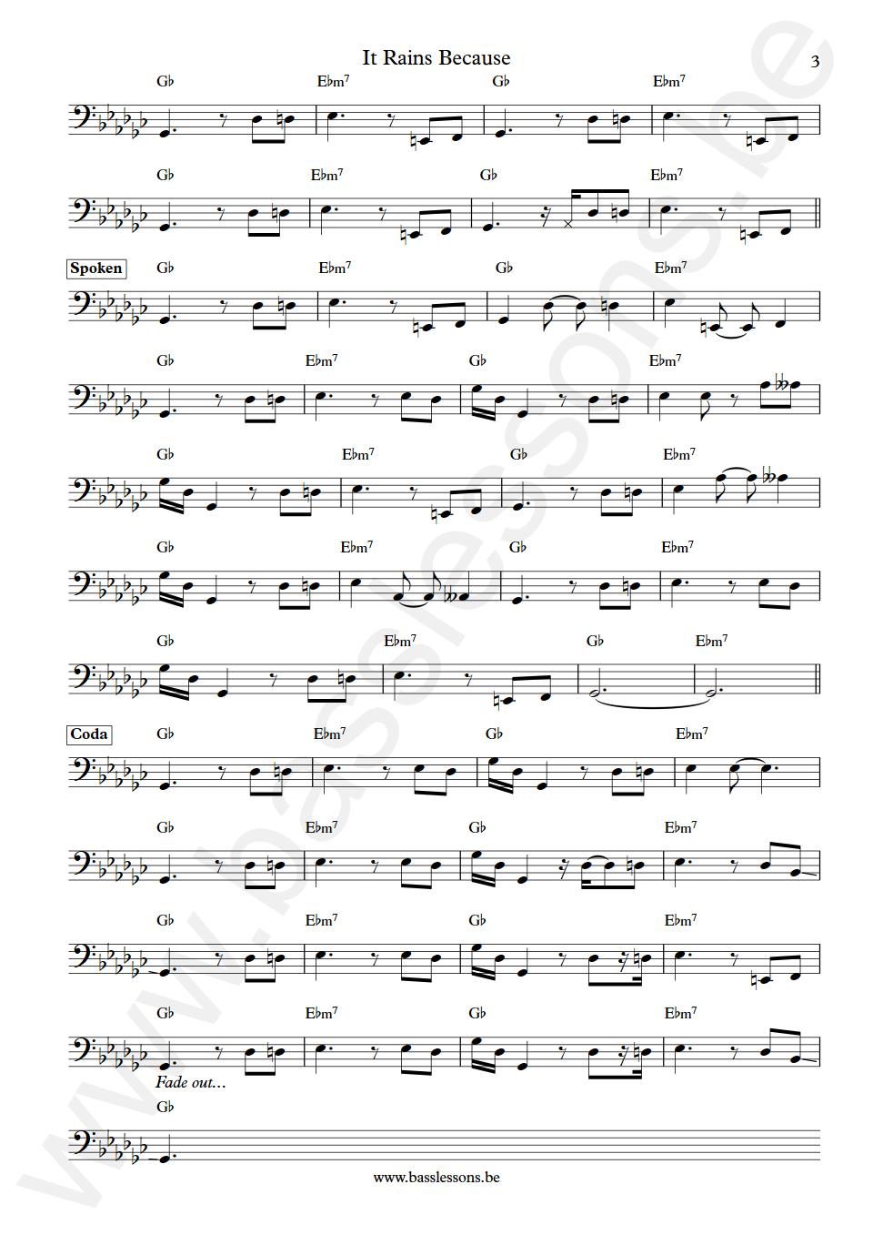 Caroline Crawford It Rains Because Ted Waterhouse Bass Transcription part 3