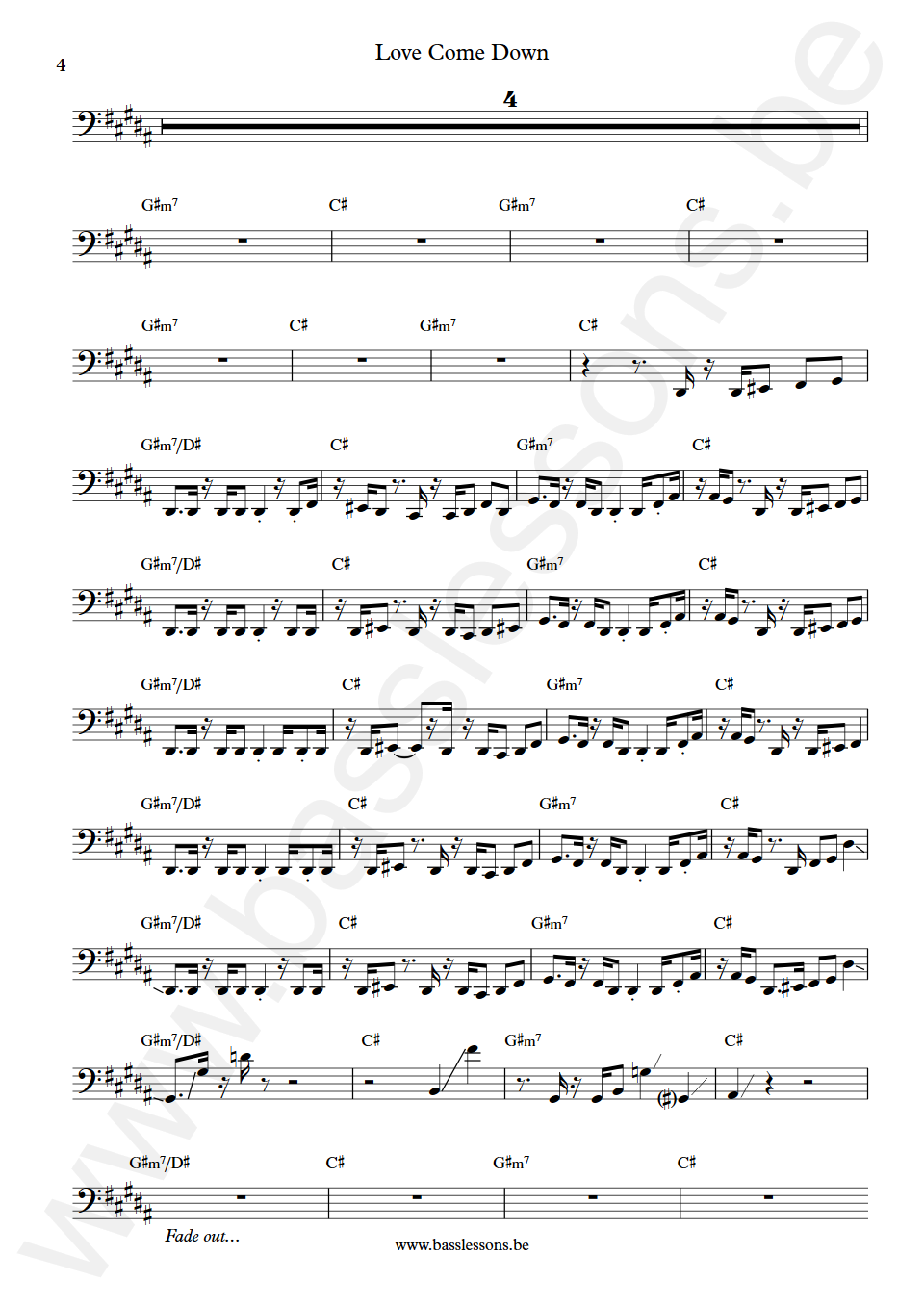 Evelyn Champagne King Love Come Down Kashif Bass Transcription part 4