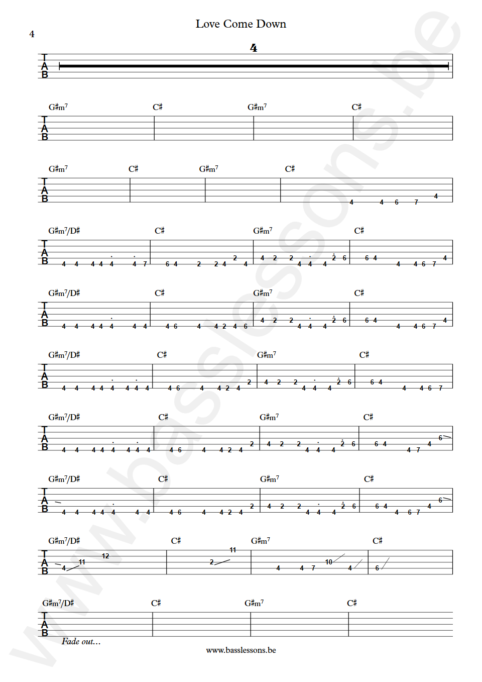 Evelyn Champagne King Love Come Down Kashif Bass Tabs part 4