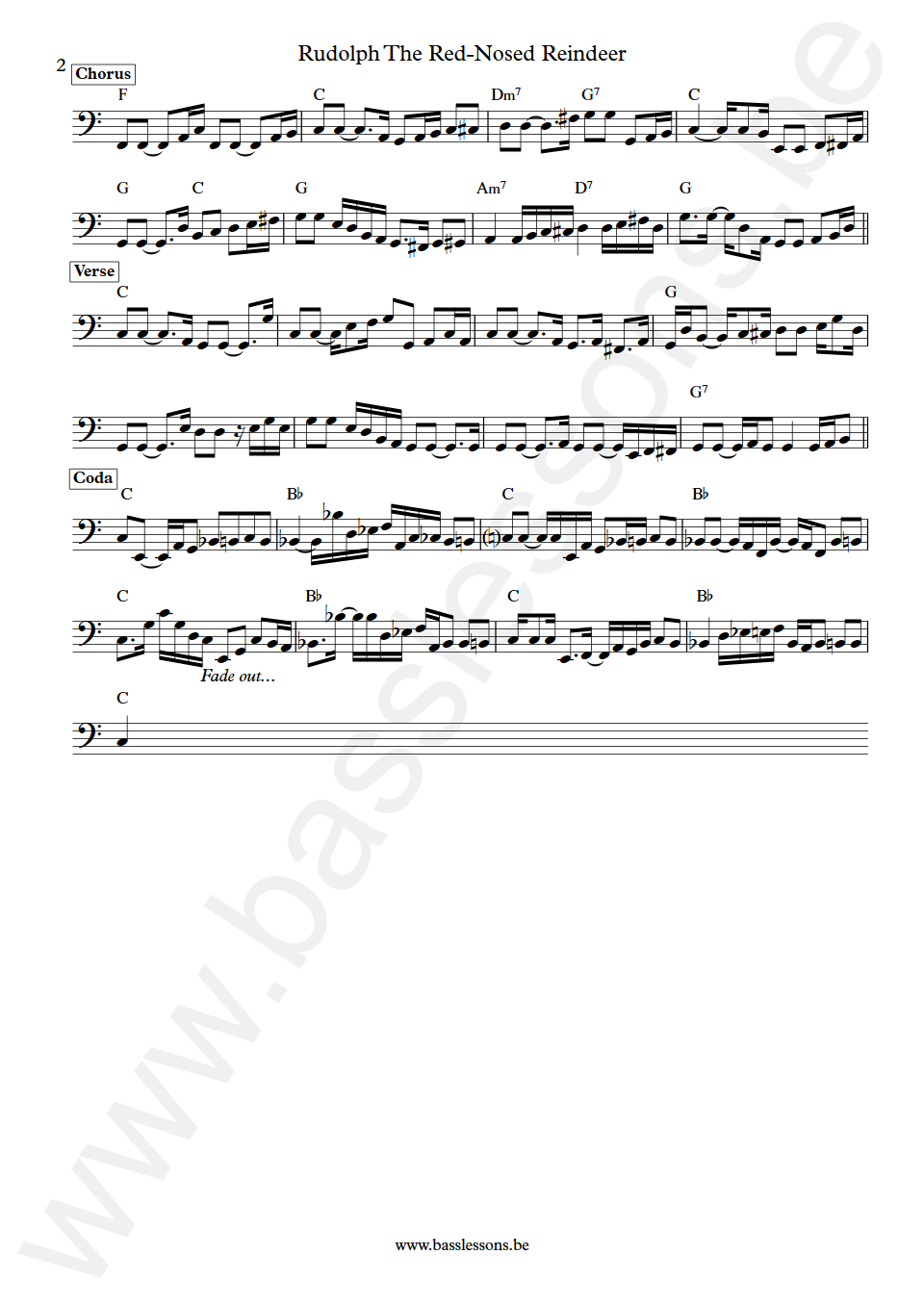 The Temptations Rudolph The Red-Nosed Reindeer James Jamerson Bass Transcription part 2