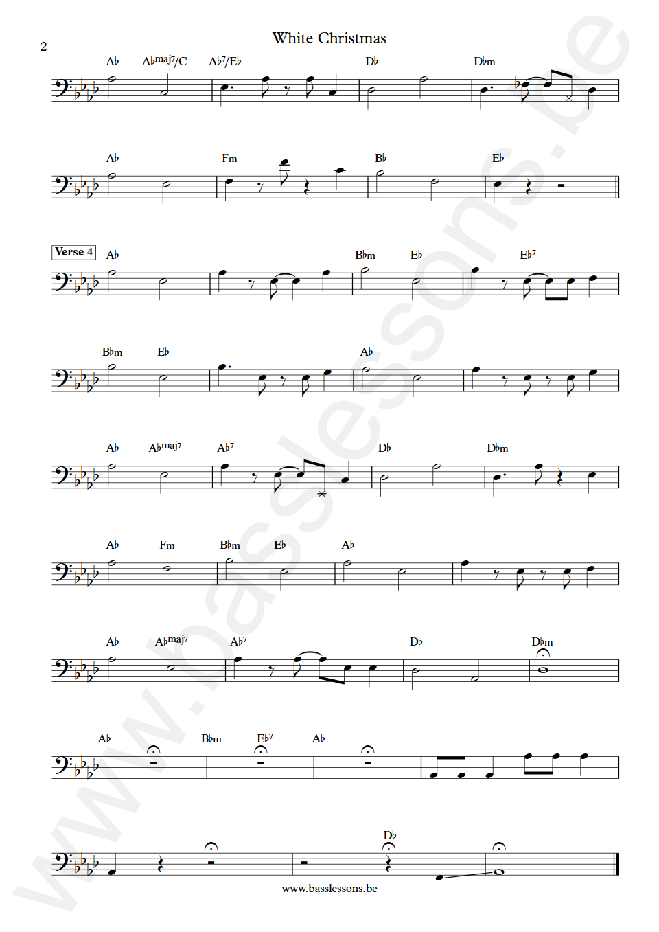 Human Nature White Christmas Damien Farmer Bass Transcription part 2