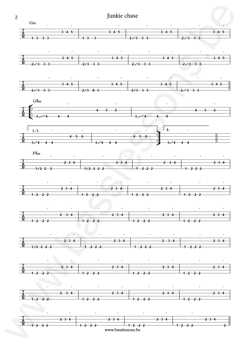 Curtis Mayfield Junkie Chase Joseph Lucky Scott Bass Tabs part 2