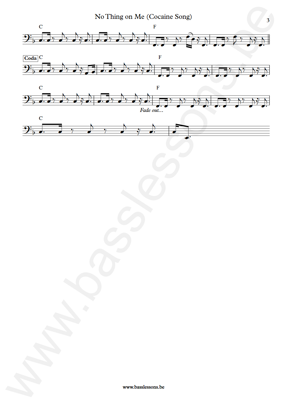 Curtis Mayfield Cocaine song Joseph Lucky Scott Bass Transcription part 3