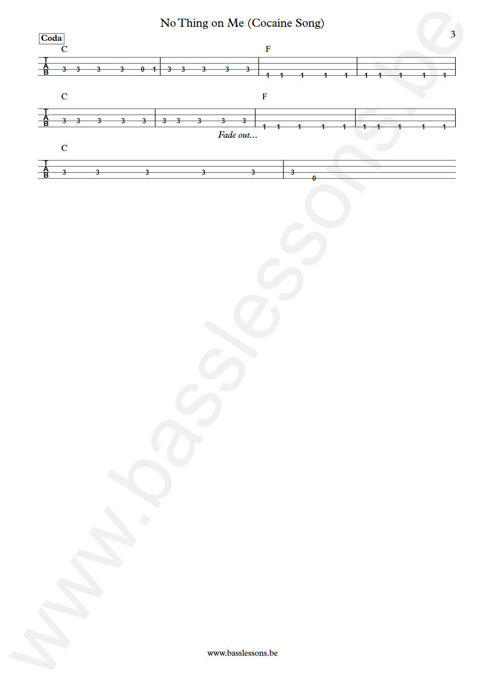 Curtis Mayfield Cocaine song Joseph Lucky Scott Bass Tabs