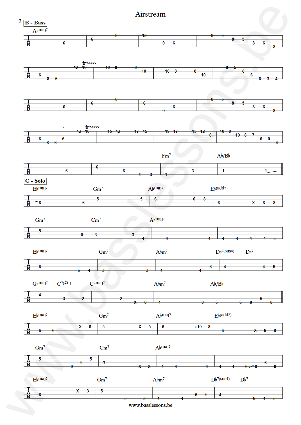 Pat Metheny Airstream Mark Egan Bass Tabs part 2