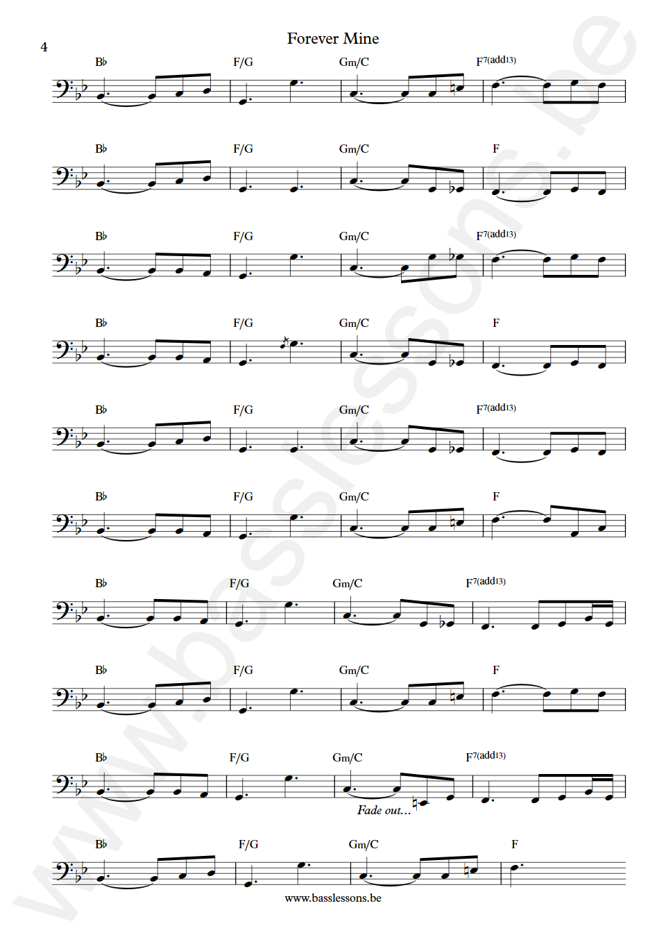 The O'Jays Forever Mine John Williams Bass Transcription part 4