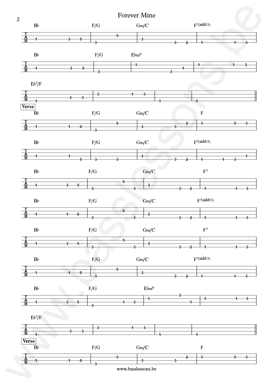 The O'Jays Forever Mine John Williams Bass Tabs part 2