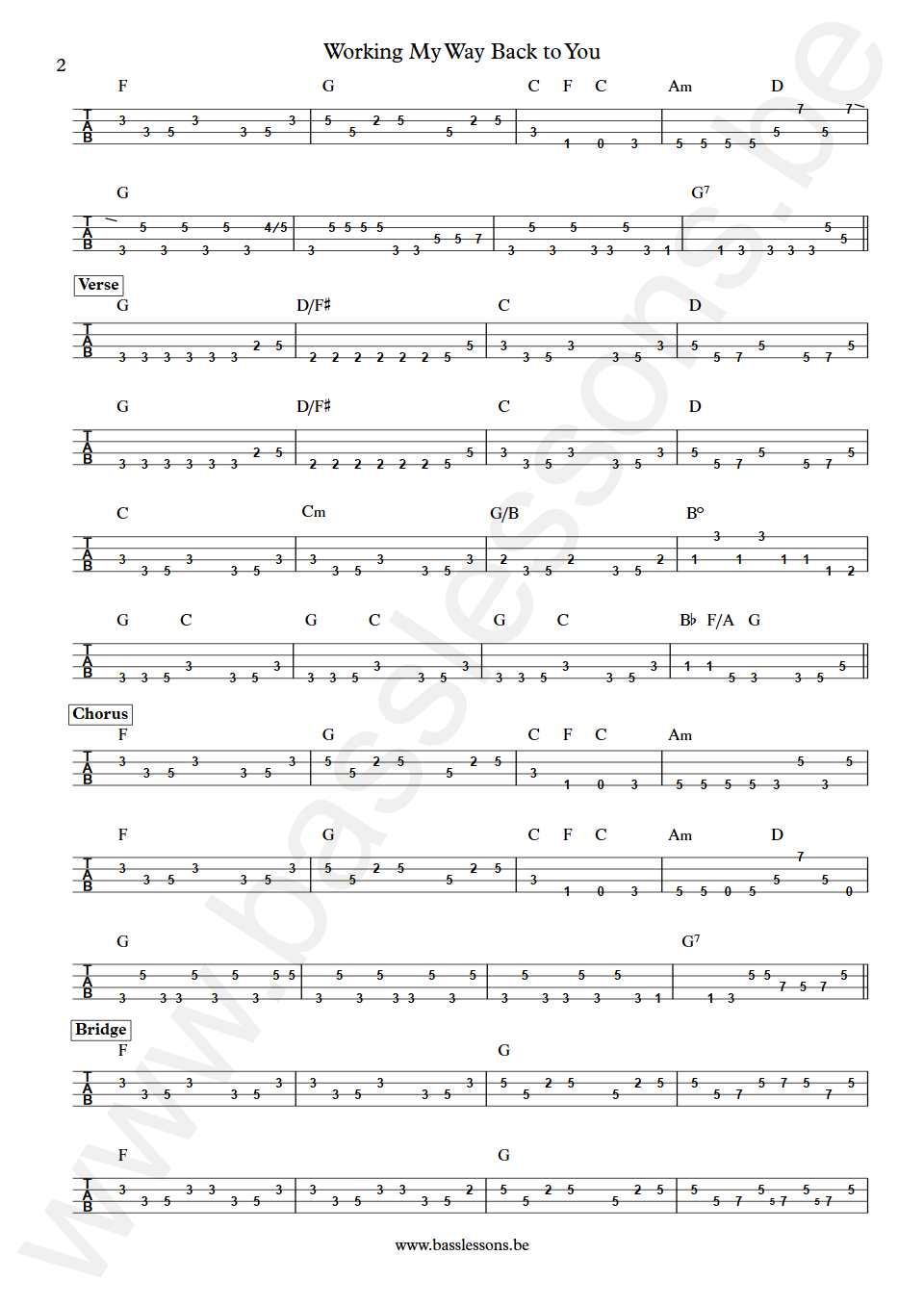 The Spinners Working My Way Back to You Pervis Jackson  Bass Tabs part 2