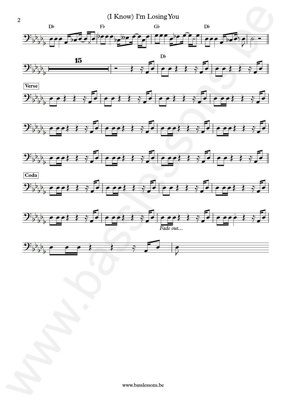 Rare Earth (I Know) I'm Losing You John Persh Bass Transcription part 2