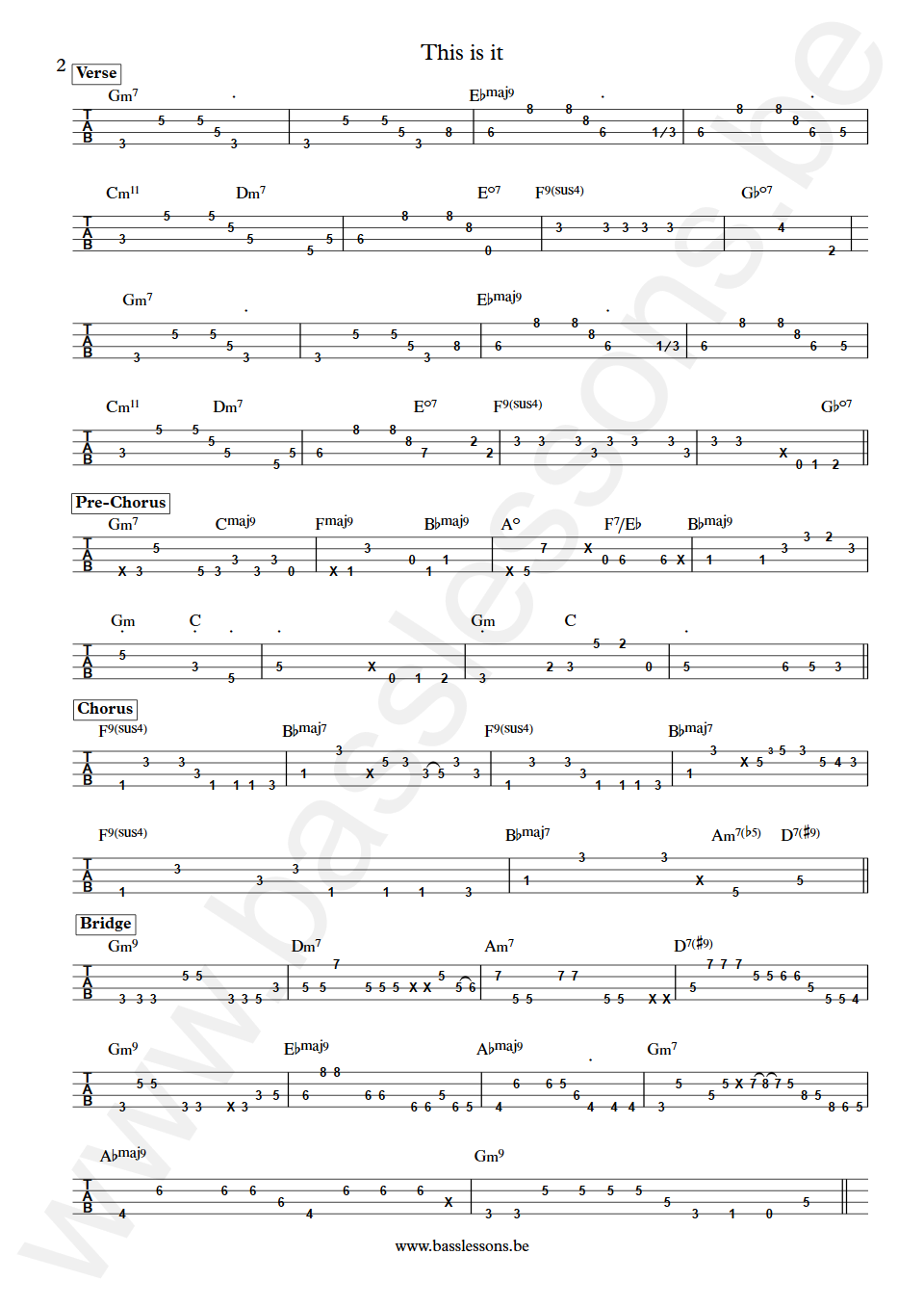  Kenny Loggins This is it George Hawkins Bass Tabs part 2