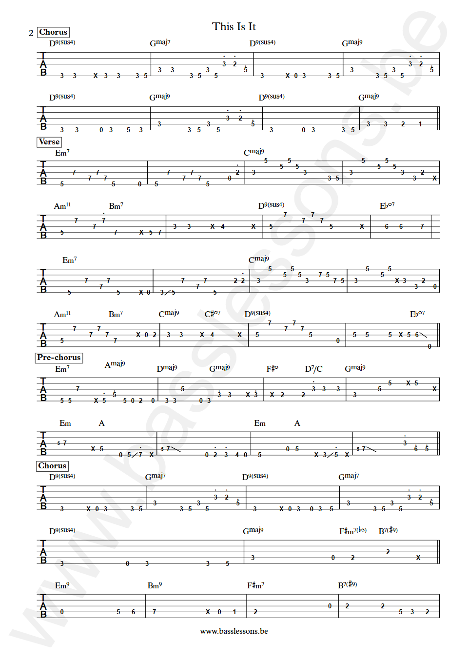 Daryl Hall and Kenny Loggins This Is It Klyde Jones Bass Tabs part 2