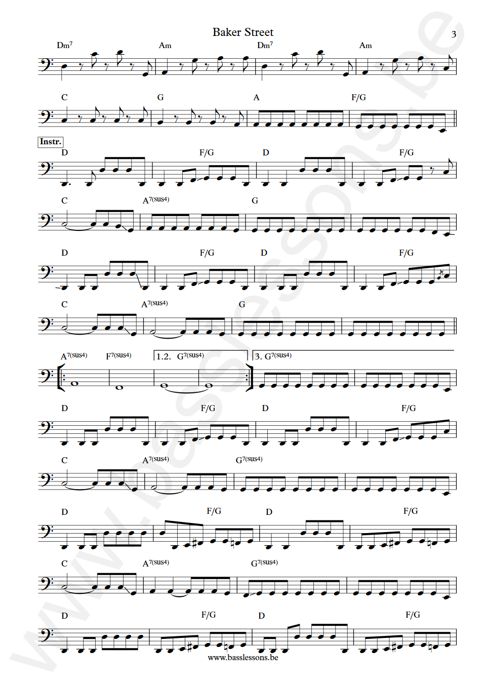 Gerry Rafferty Baker Street Gary Taylor Bass Transcription part 3