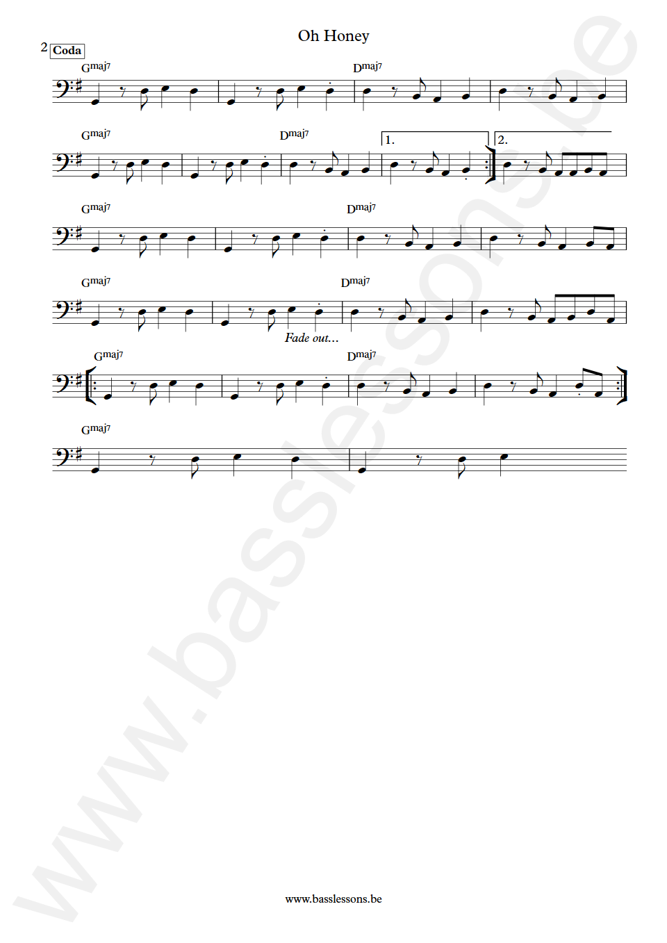 Delegation Oh Honey Gibson John Bass Transcription part 2