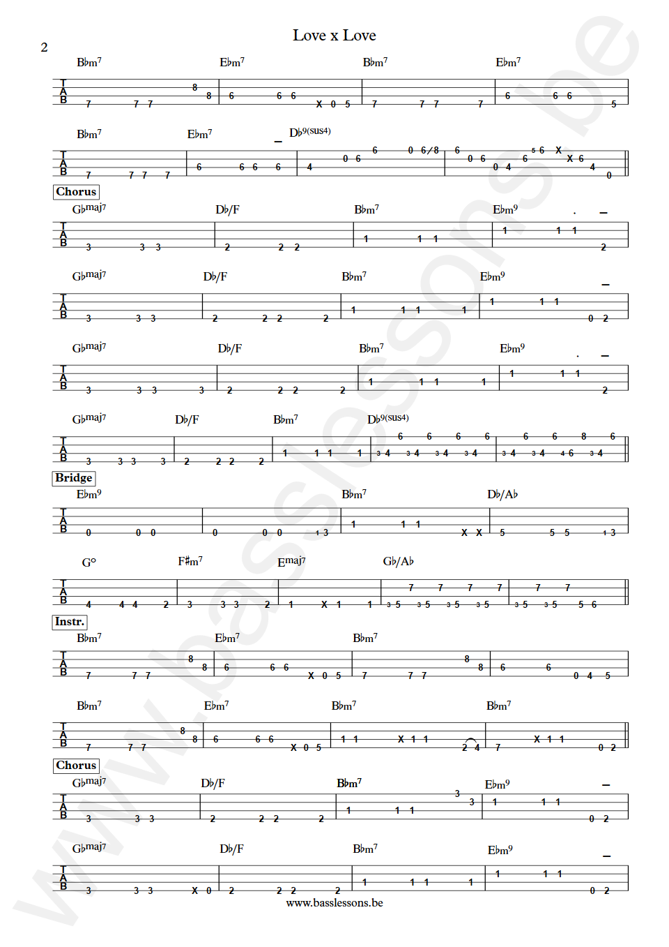 George Benson Love x Love Abraham Laboriel  Bass Tab part 2