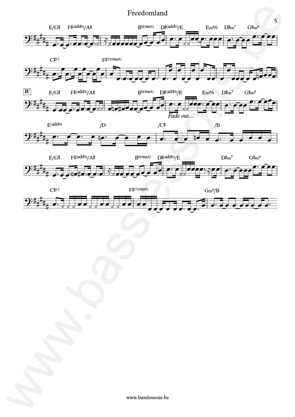 Yellowjackets Freedomland Jimmy Haslip Bass Transcription part 5