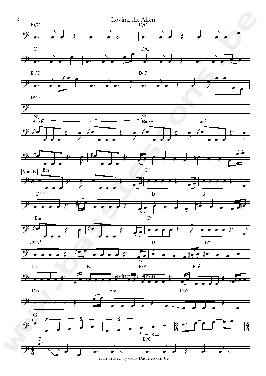 David Bowie loving the alien bass transcription part 2