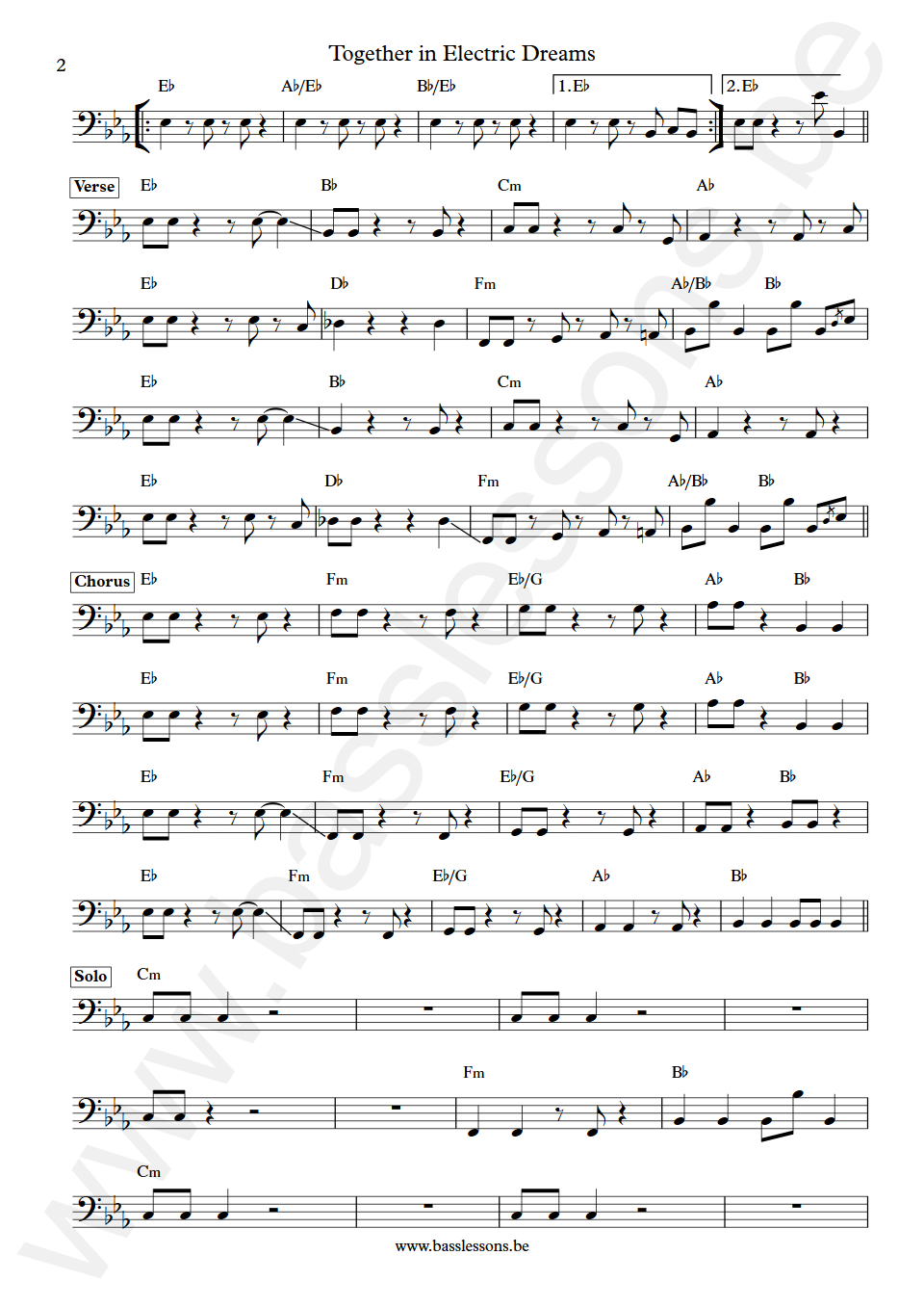 Philip Oakey Giorgio Moroder Together in Electric Dreams Arthur Barrow Bass Transcription part 2
