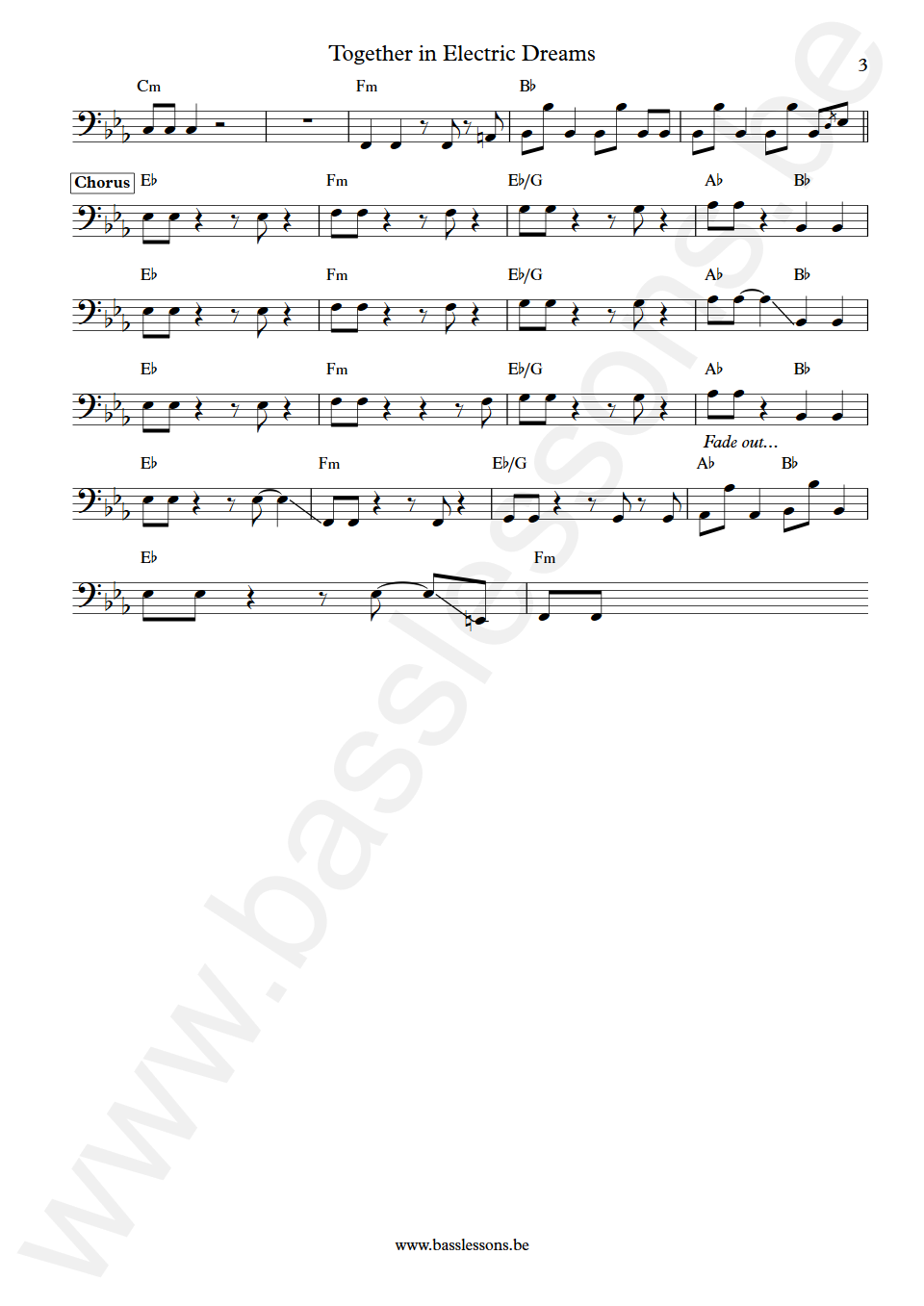 Philip Oakey Giorgio Moroder Together in Electric Dreams Arthur Barrow Bass Transcription part 3