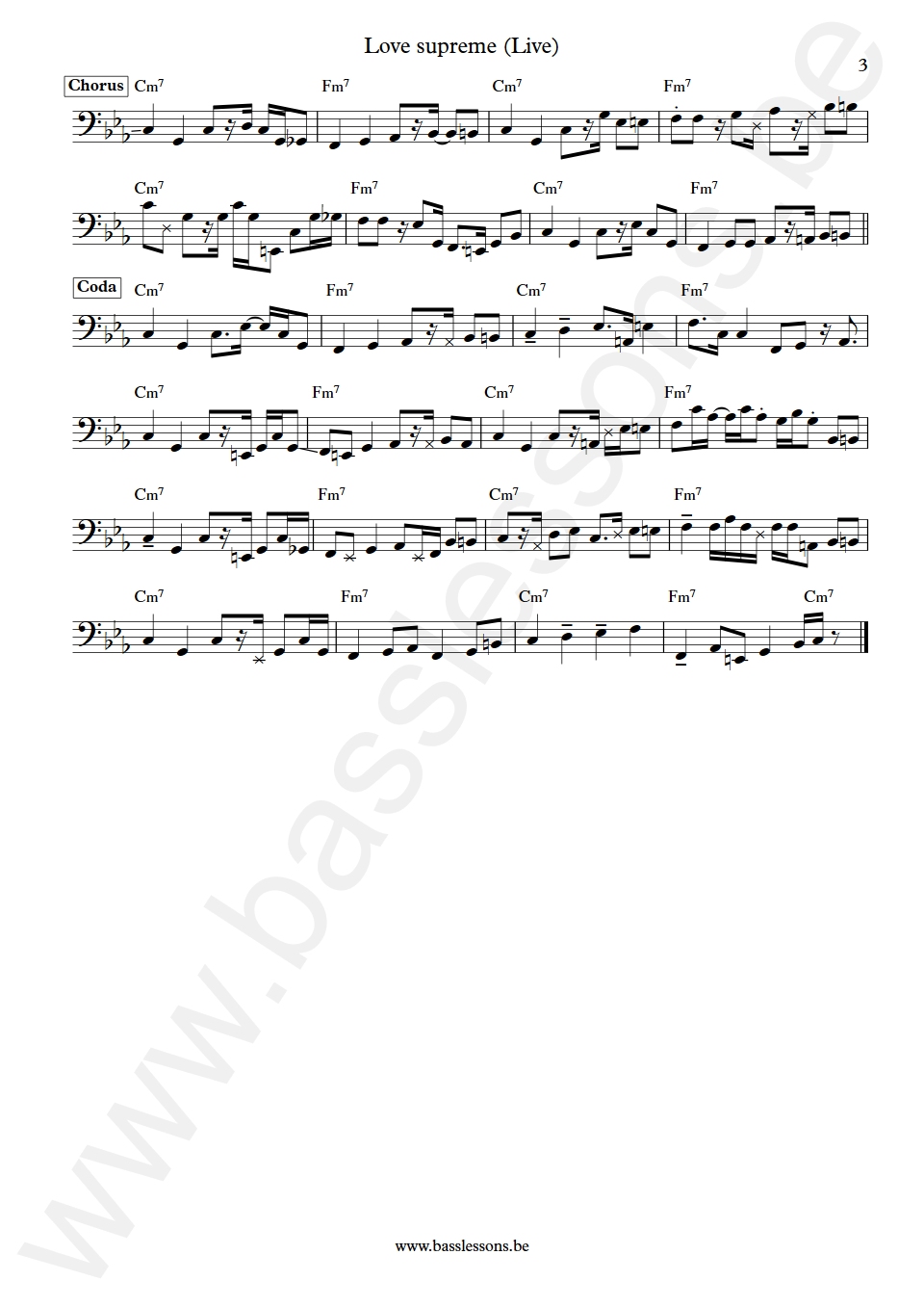 James Senese Love supreme Gigi De Rienzo Bass Transcription part 3