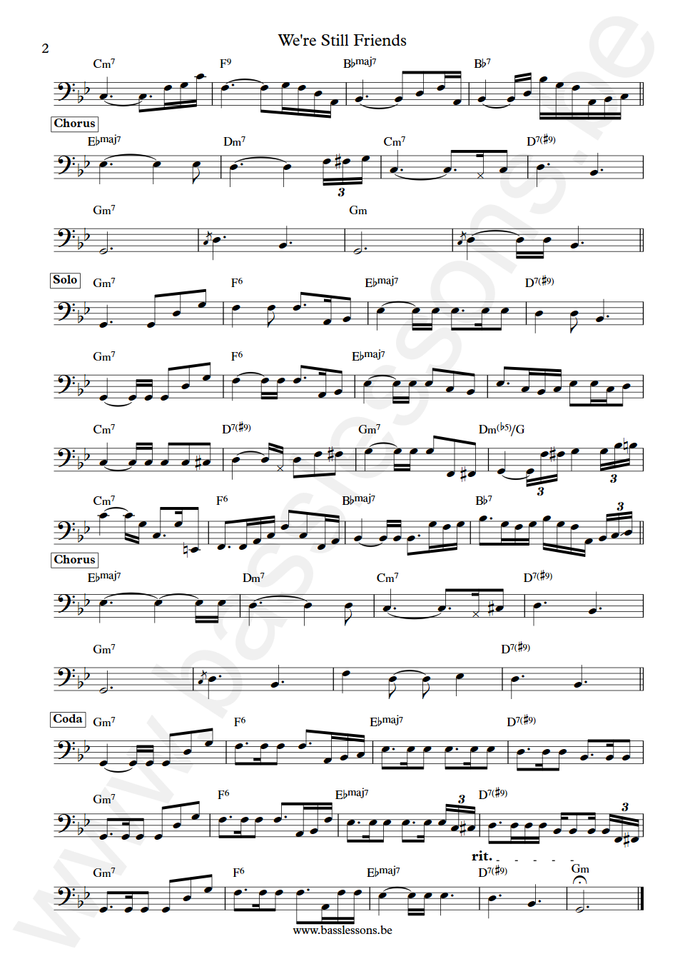 Donny Hathaway We're Still Friends Willie Weeks Bass Transcription part 2