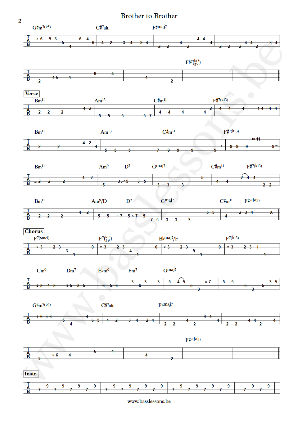 Gino Vanelli Brother to Brother Jimmy Haslip  Bass Tab part 2